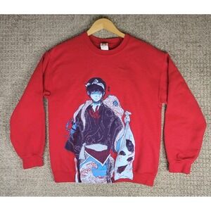 Omocat‎ Anime Sweatshirt Adult Medium Fishboy Red Manga Rare Vtg y2k Crewneck